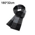 thumbnail image 2 of Bufanda con flecos a cuadros Bufanda larga de algodón suave para hombre, 2 of 5