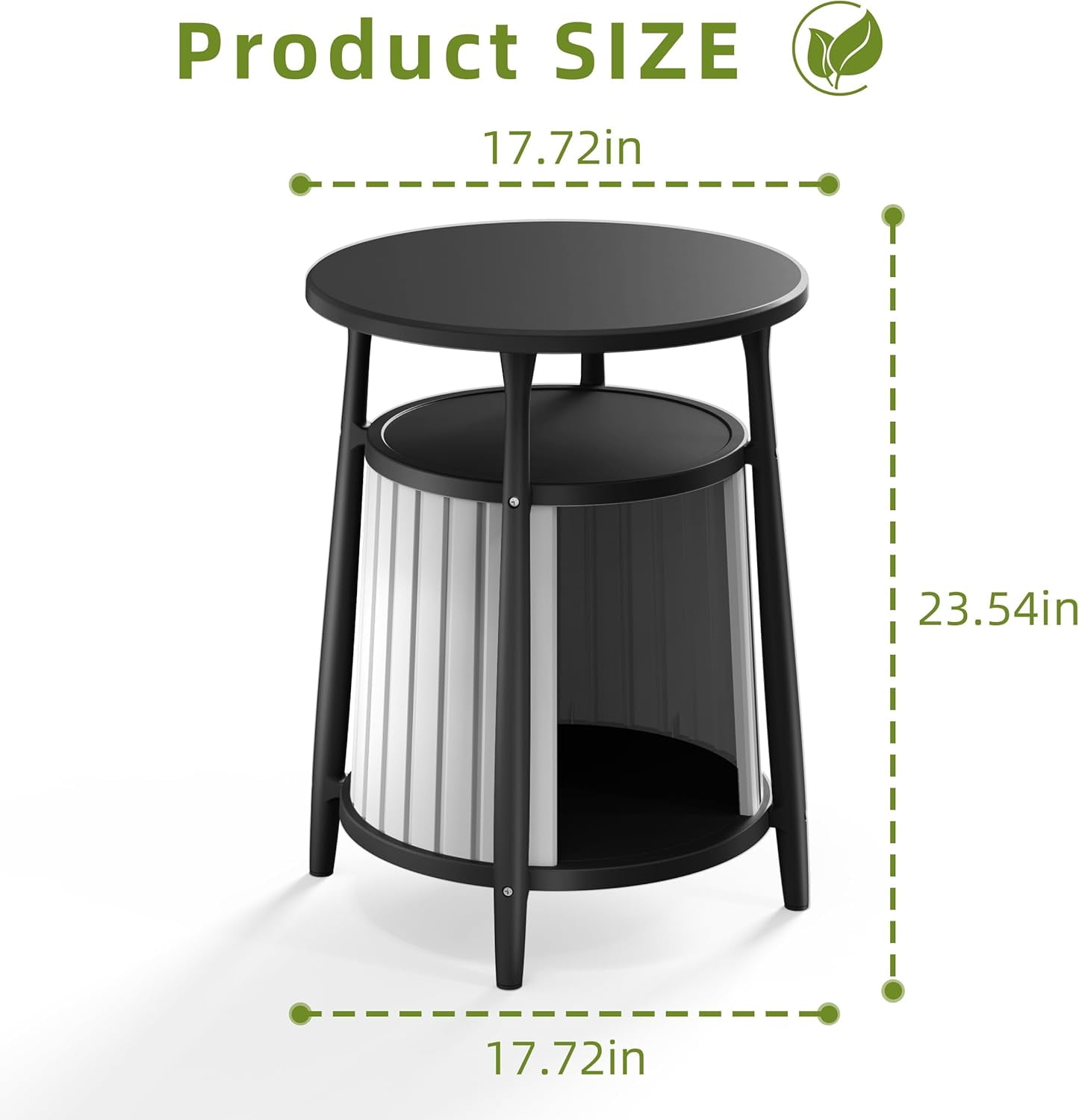 Joxxoaa 2-in-1 Cat House End Table, Weatherproof Resin Pet Bed Nightstand for Small Spaces, Easy Assembly, Black/Gray，Father's Day Gift