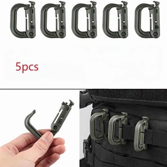 5pcs D-Ring Locking MOLLE Pouch Secure Versatile Storage