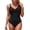 Black, variant on Women Tummy Control One Piece Swimsuit - Push Up Bathing Suit Full Coverage Slimming Swimwear