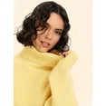 thumbnail image 5 of Womens Oversized Tunic Sweaters Crew Neck Long Sleeve Fall Casual Slouchy Knit Pullover Tops Lemon Yellow One Size, 5 of 9