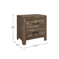 thumbnail image 3 of Lexicon Wood 2 Drawer Nightstand in Rustic Brown, 3 of 5