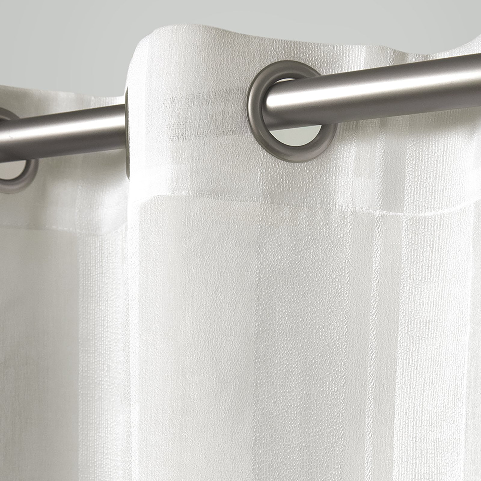 Exclusive Home Curtains Apollo Sheer Grommet Top Curtain Panel Pair, 50x108, Winter White