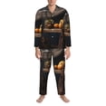 thumbnail image 3 of Honeii Modern Skull Sisters Pattern Mens Pajamas Set,2pcs Men's Lounge Long Sleeve Sleep Shirt and Pajama Bottoms Sleepwear Set,Mens Pjs Sets-Medium, 3 of 7