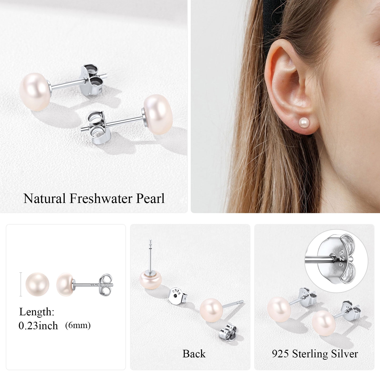 925 Sterling Silver Freshwater Pearl Stud Earrings – Blue Ocean Pearls