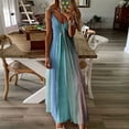 thumbnail image 2 of Womens Dresses Summer Sleeveless Plus Size Loose Stripe V-Collar Long Maxi Casual Dress Blue XXXL, 2 of 8