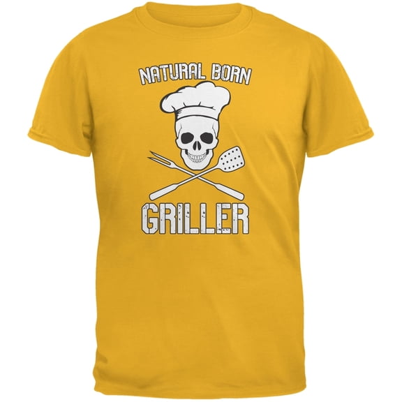 Natural Born Griller Gold Adult T-Shirt - 2X-Large