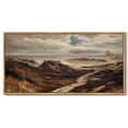 thumbnail image 3 of Drsoum Large 20x40in Natural Framed Country Village Vintage Wall Art Landscape Painting Retro Mountain Meadow Scenery Farmhouse Kitchen Living Room Decor, 3 of 6