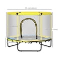 thumbnail image 3 of Qaba Trampoline pour Enfants avec Filet de Protection, Cadre en Acier, Tuyaux Rembourrés, Filet Blanc, 3 of 10