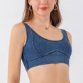 thumbnail image 7 of GEWSEY Women's Sports Bra High Impact Wireless Bra Full Coverage Plus Size Bra Non Padded Yoga Bras Workout Gym Bras (Dark Blue, L), 7 of 7