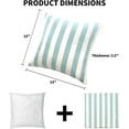 thumbnail image 5 of Pack of 2 Decorative Outdoor Throw Pillows 23" x 23" Square Garden Cushion for Patio Sofa Thick Cushion for Couch,Sofa,Light Blue Stripes, 5 of 7