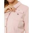 thumbnail image 6 of Agnes Orinda Women's Plus Size Jean Button Outfits Fashion Cropped Denim Jackets 4X Pink, 6 of 8