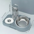 thumbnail image 2 of 2 In 1 Cat Double Bowls, Elevated Stainless Steel Cat Inclined Food Bowl With Automatic Water Bottle For Neck Protection, 2 of 6