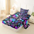 thumbnail image 2 of Homewish Happy Halloween Twin Sheets,Multicolor Gradient Skull Bedding,Green Purple,3 Pieces,1 Fitted Sheet and 1 Pillowcase, 2 of 6