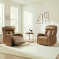 thumbnail image 2 of Spruce & Spring Triple Motor Leather Power Recliner with Adjustable Lumbar Support, Saddle, 2 of 12