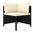 thumbnail image 4 of vidaXL 8 Piece Garden Lounge Set with Cushions Poly Rattan Black, 4 of 5
