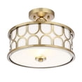 thumbnail image 4 of Trade Winds Courtland Semi-Flush Mount Ceiling Light in Natural Brass, 4 of 6