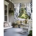 thumbnail image 4 of nqOlkjepod Outdoor Curtains for Patio Waterproof, Navy Blue Palm Leaves Outdoor Privacy Panels Grommet, Vintage Tropical Botanical Blackout Outside Curtains for Porch/Cabana/Pergola 54"x84", 1 Panel, 4 of 8