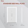 thumbnail image 3 of Lot de 4 Plaques Murales pour Interrupteur à Bascule - Couvercle de Remplacement en Polycarbonate Incassable, Homologué UL, Vis Assorties Incluses - Format Standard 1 Gang - Blanc Lustré, 3 of 7