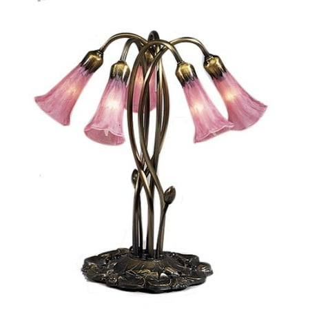 Meyda Tiffany 15925 Stained Glass / Tiffany Table Lamp from the Lilies Collectio