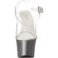 thumbnail image 2 of 7" Heel, 2 3/4" PF Ankle Strap Sandal w/Mini Glitters - Clr/Slv, 7, 2 of 8
