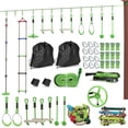 thumbnail image 1 of CoSoTower Obstacle course for Kids, with 10-Piece Slackline Kit with Monkey Bars, Gym Rings, Rope Ladder, Nest Swing, Hanging Tray, 1 of 7