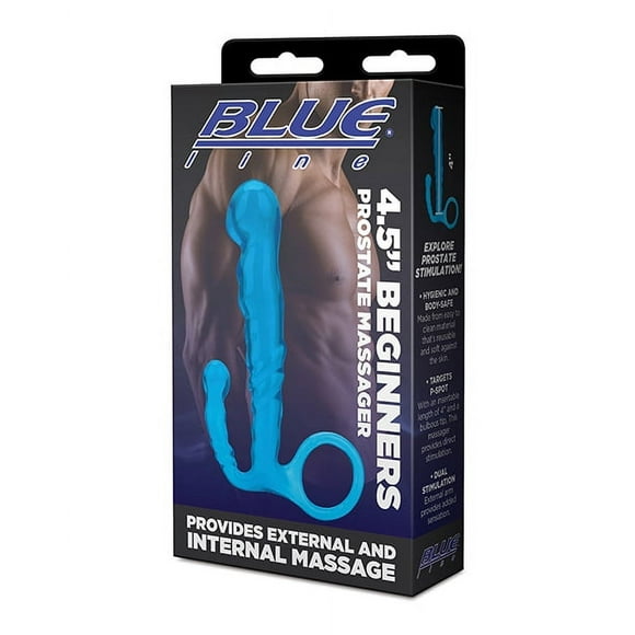 Blue Line C & B 4.5" Beginners Prostate Massager - Jelly Blue