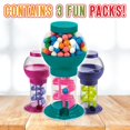 thumbnail image 6 of Playbees Twirling Gumball Machine - 3 Pack - 10 Inch - Gumballs Candy Dispenser for Kids - Candyland Party Favors and Supplies - Bubble Gum Machine for Birthday Party Decorations, Kids Parties, 6 of 6