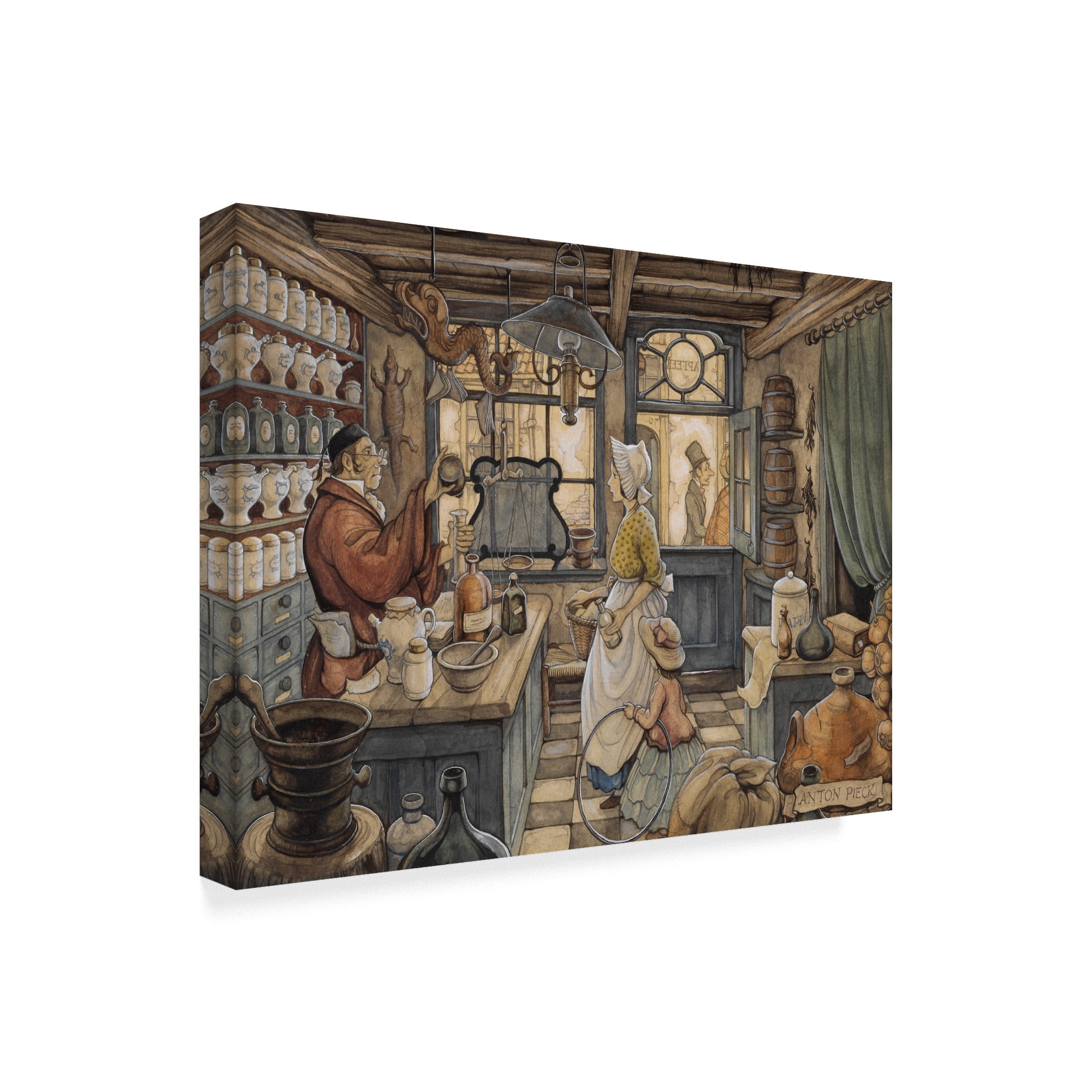 Trademark Fine Art 'A Blue Shop' Canvas Art by Anton Pieck