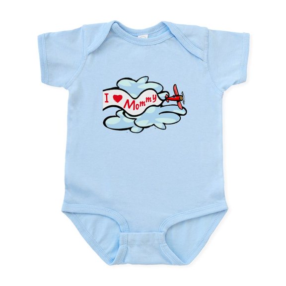 CafePress - I Love Mommy Airplane Baby/Toddler Bodysuit - Baby Light Bodysuit, Size Newborn - 24 Months