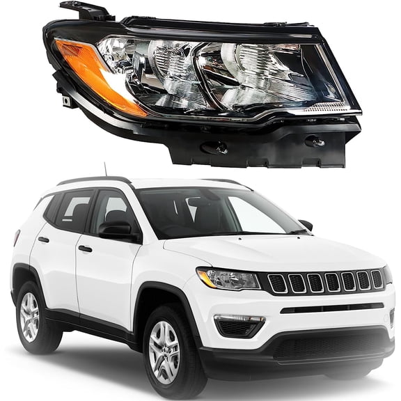 EPOTOOR Halogen Factory Style Headlight Assembly Right Side Replacement for 2017-2021 Compass Passenger Side Headlamp