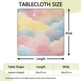 thumbnail image 2 of Pastel Cloud Starry Sky Square Fitted Tablecloth with Elastic Edge,Square Table Cover,Washable Elastic Table Cover for Home Kitchen Party Decor 36"x36", 2 of 6