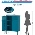 thumbnail image 4 of 2 Mesh Door Metal Cabinet with Adjustable Shelves, Multipurpose Peacock Blue Storage Cabinet, 3-Tier,Metal Storage Cabinet for Office Home,Hallway(Peacock Blue, 4 of 5