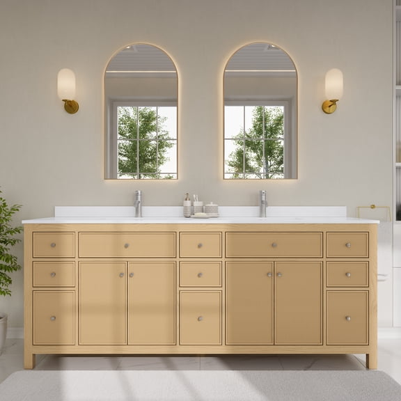 Wyndham Collection WCF929284DTOWQUNSMXX Pendry 84" Free Standing Double Basin Vanity Set -
