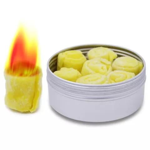 Quick Tinder 5pcs Pure Cotton Waxed Custom Made For Longer Fire Starter Prepper