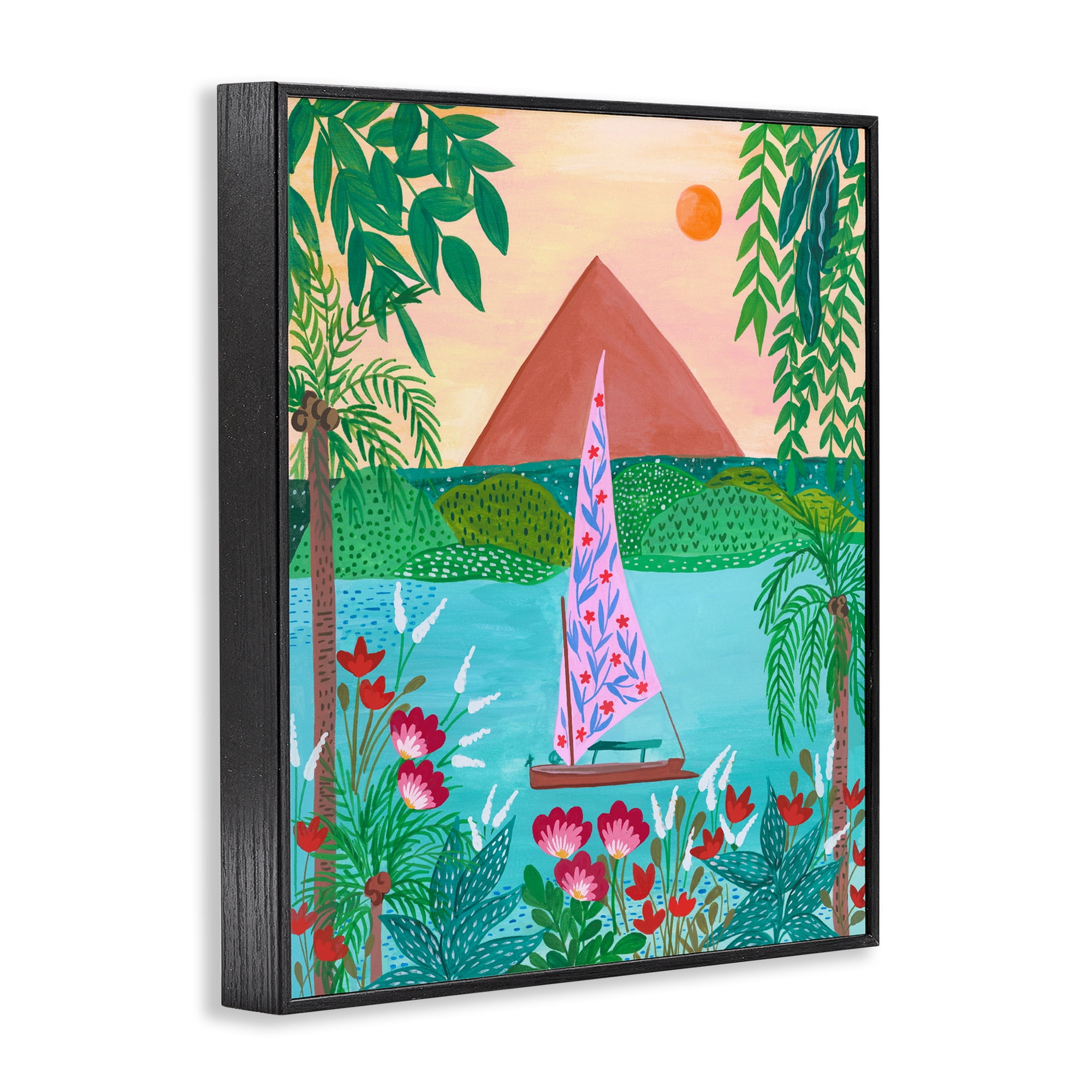 Sailboat on Egypt Nile Black Framed Giclee Art, design by Nabeela Rumi