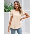 thumbnail image 2 of Women Dressy Casual Tops Business Work Blouses Summer Shirts Short Sleeve Crew Neck Outfits 2025, 2 of 5