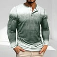 thumbnail image 2 of Xzbqbs Mens Henley Shirts Gradient Fashion Long Sleeve Classic Fit Shirts Casual Button Up Lightweight Vintage Golf Shirts for Men, 2 of 7
