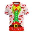 thumbnail image 2 of VBTAPA Tuxedo T-Shirts for Men 3D Graphic Short Sleeve Party Casual Top Valentines Day Heart Print Tees Green L, 2 of 7