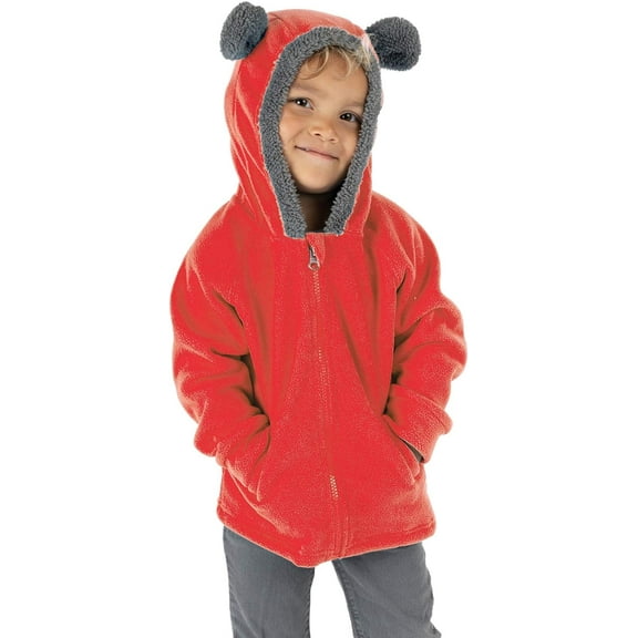 Cuddle Club Fleece Hoodie Jacket Winter Baby Clothes, Bear Red 3-6 Mos