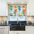 thumbnail image 6 of Coolnut Palm Tree Kitchen Curtains UV Protected Tier Curtains 2 Panels Kitchen Tiers Half Window Curtains for Guest Room Bathroom Laundry Room Basement, 24 x 27 Inch Home Decor, 6 of 7