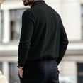 thumbnail image 4 of Breeze Polo Shirts for Men Long Sleeve Belly Collared Textured Shirt | Stretchy quick dry golf casual cool tops, button down wearbreeze mens polo Dark Gray 7XL, 4 of 6