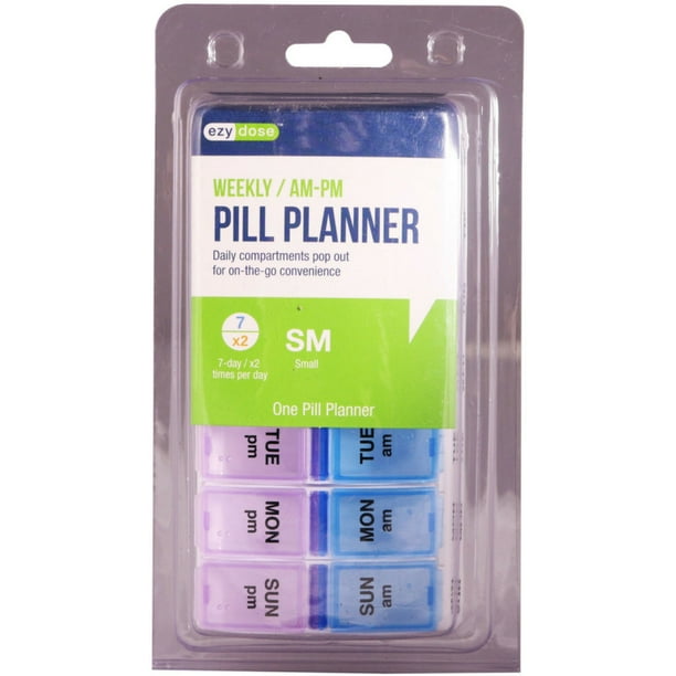 2 Pack EzyDose AM/PM Travel Pill Planner Containers 1 Each (Small