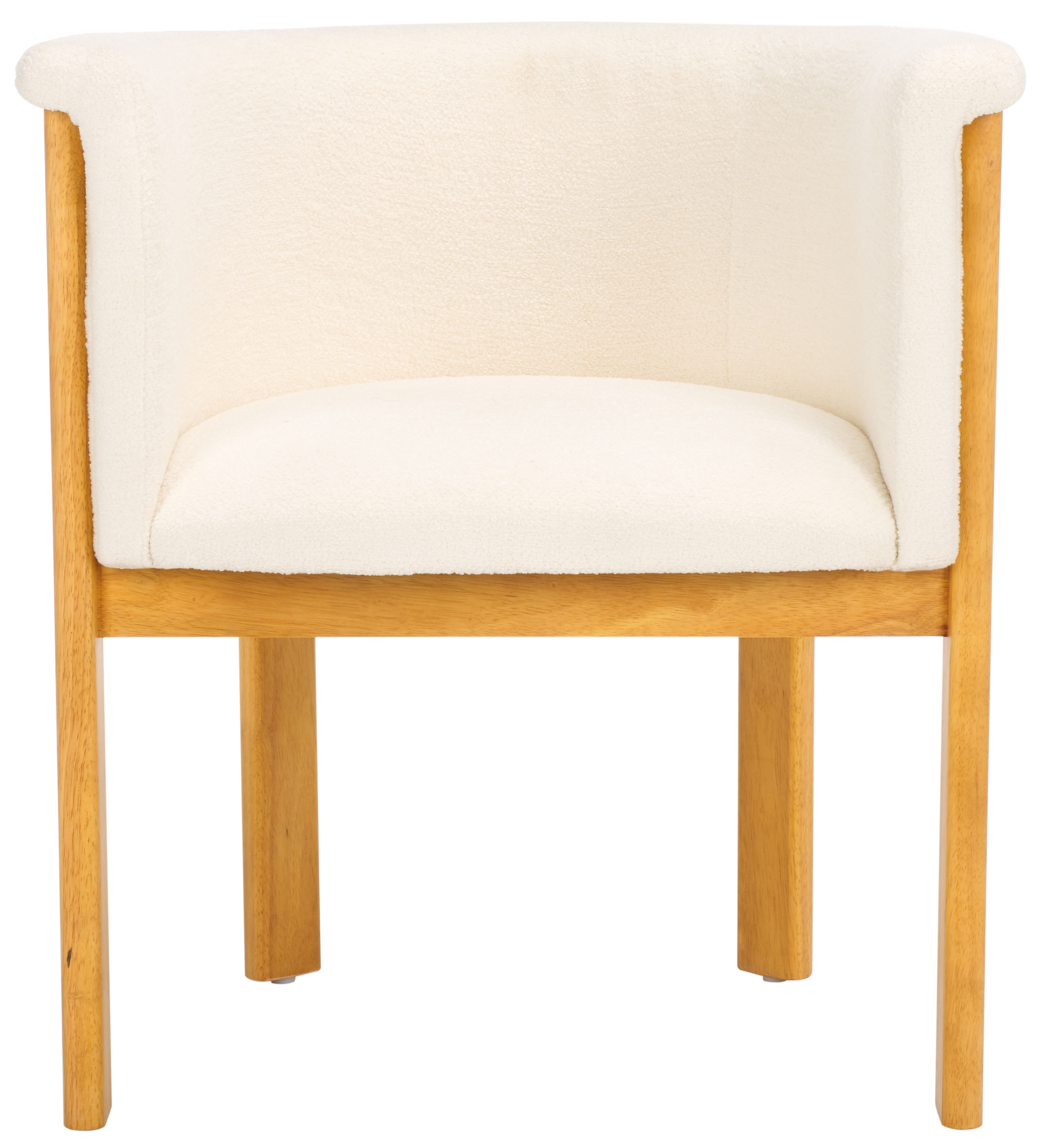 SAFAVIEH Couture Katemarie Contemporay Boucle Solid Dining Armchair, Ivory/Natural