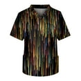 thumbnail image 1 of blusa de trabajo con cuello en v y manga corta con estampado para hombre top para cuidador con bolsillo en el pecho multicolor / s, 1 of 3