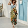 thumbnail image 6 of Rooster Vintage Barn Colorful Flowers Sleeveless Dress Female Clothing Dress Women Summer 2025 Dress, 6 of 7