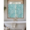 thumbnail image 7 of Tier Curtains 45 Inches Long, Teal Coral Coastal Window Treatment Curtain Drapes, Ocean Nautical Seaside Beach Window Half Privacy Curtains for Bedroom Bathroom, 42"x45", 2 Panels, 7 of 7