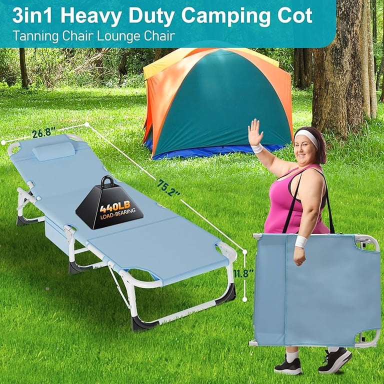 Outdoor Bed ABORON Folding Camping Cot For Adults - Heavy Duty With ...