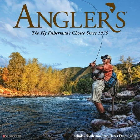 Willow Creek Press, Anglers 2026 Wall Calendar, 12'' X 12'', 18-Month Calendar with Stapled Binding