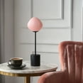 thumbnail image 6 of Globe Glass Table Lamp Collection,18" Hand-Blown Glass Accent Lamp With Pink Shade,Matte Black Metal Base,Artistic Modern Lighting For Girls Bedroom,G9 Socket(Bulb Not Included), 6 of 6